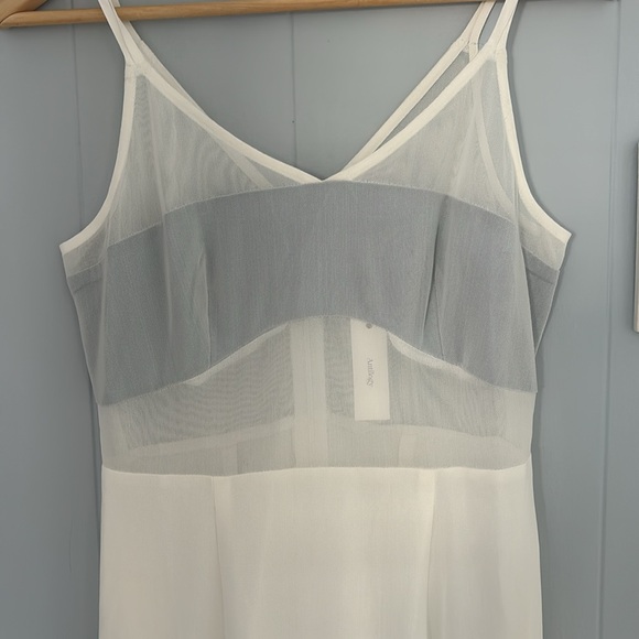 Amylynn white Caroline pocket front mesh midi dress size s - Picture 2 of 6